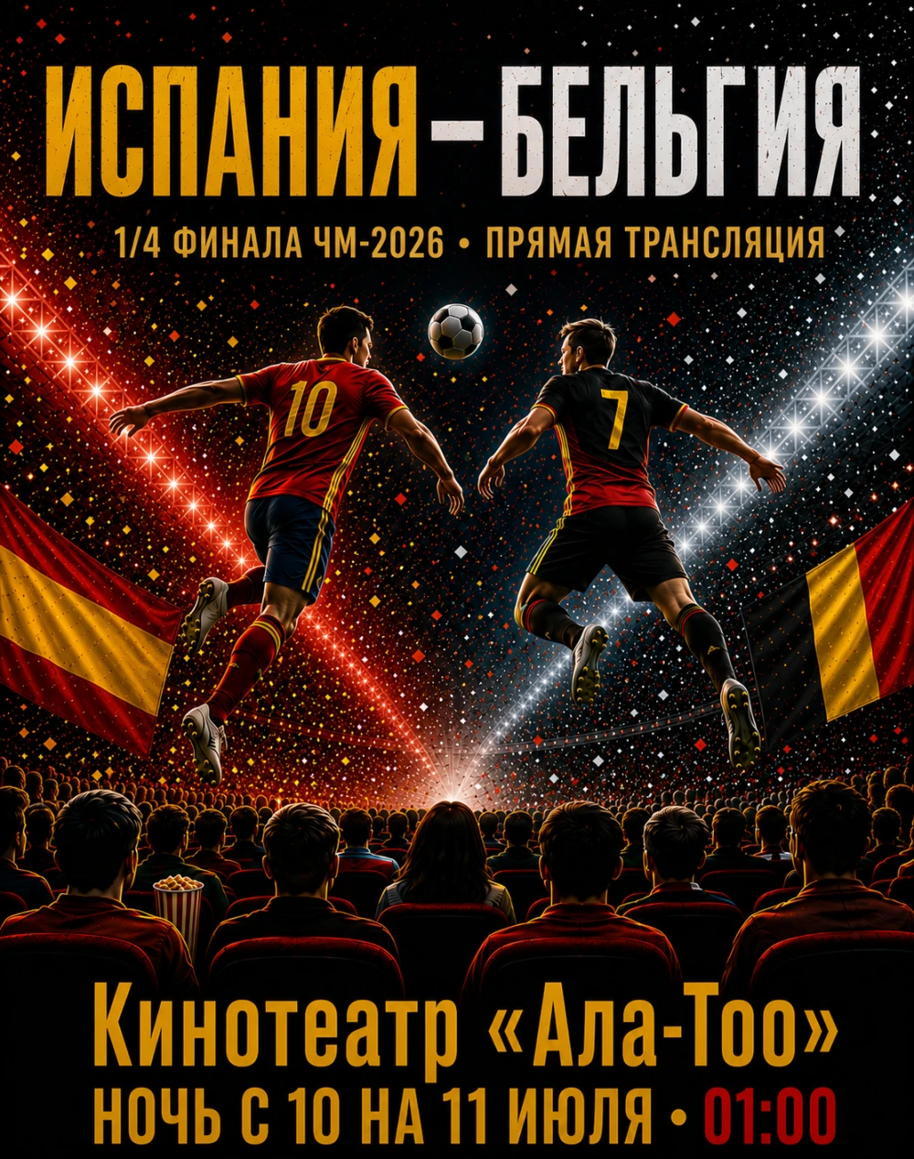 Чемпионат мира по футболу 2026. 1/4 финала: Испания – Бельгия